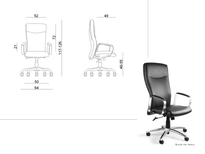 fotel biurowy obrotowy adella, skórzany fotel biurowy adella